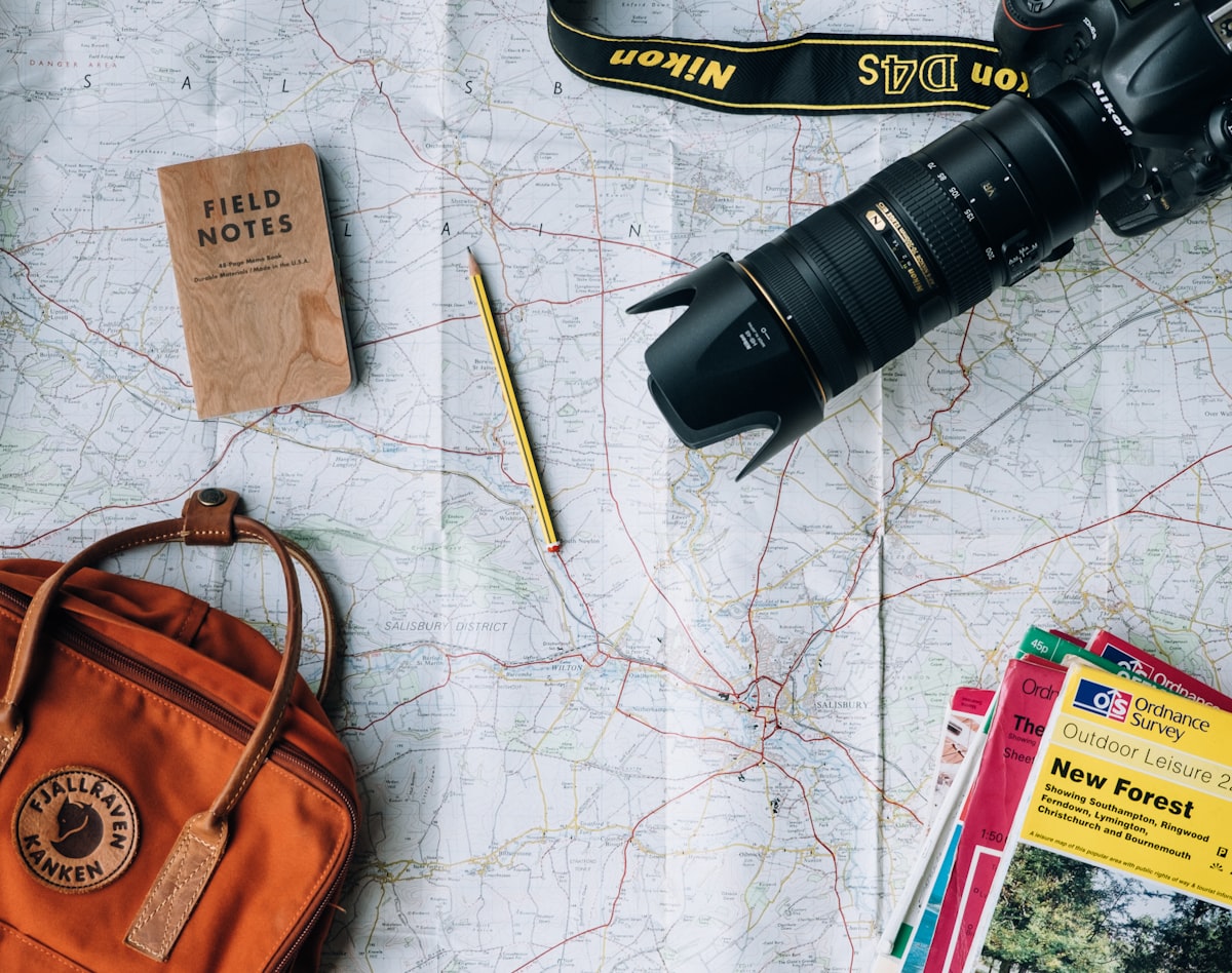 Travel planning with map and camera